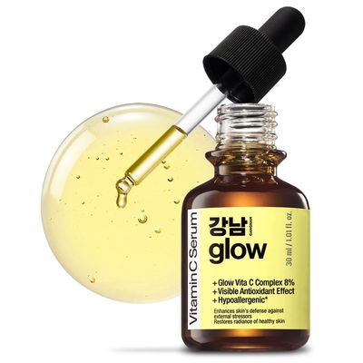 GANGNAM glow 125 Hours Antioxidant Serum with Pure Vitamin C &amp; Ferulic Acid | Korean Glass Skin Products | Vitamin C Face Serum | Korean Skin Care | Serum Vitamina C - 1.01fl oz (30ml)