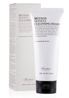 Benton Honest Cleansing Foam, 150g, Moisturizing, Soothing, Sensitive Skin, Dehydrated skin, Dermatologically Tested, Camelia Japonica Seed Oil, Palm oil derived surfactant