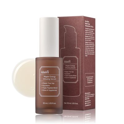 DearKlairs Maple Energy Infusing Serum 30 ml, maple energy, Pore Minimizing, Peptide, Squalane, hydrating and moisturizing serum, Korean skin care, all skin types