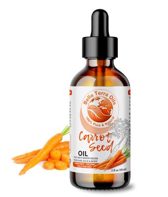 Bella Terra Oils - Organic Carrot Seed Oil 2oz - Enriched with Carotene &amp; Essential Nutrients, Elevate Your Skin Care Regimen with This Luxurious Oil