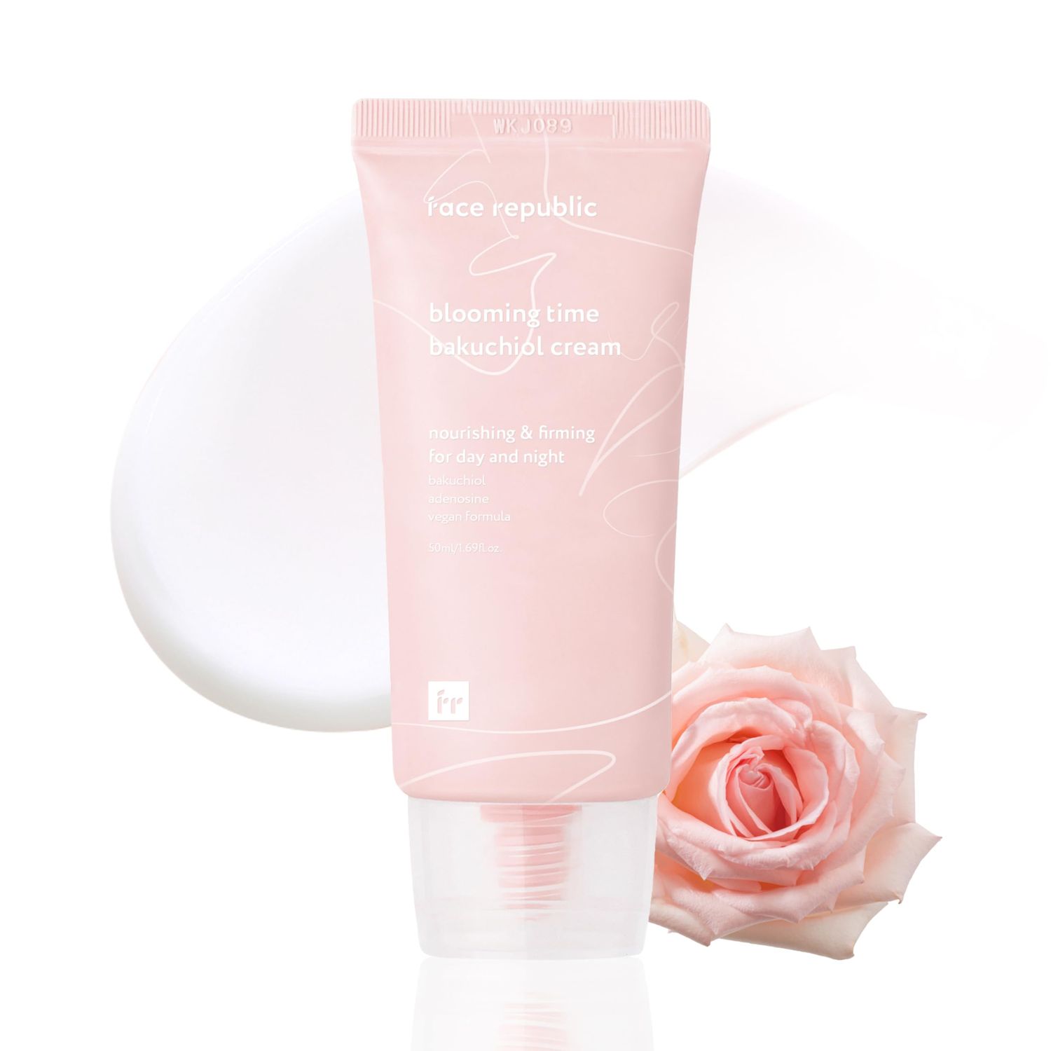Face Republic Blooming Time Bakuchiol Cream 50ml 1.69 fl oz | Day &amp; Night Nourishing Cream, Wrinkle Care | Bakuchiol, Adenosine | Firm, Elastic, Plump Skin | Cruelty-Free Vegan Korean Skin Care