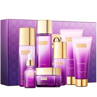 7 Pcs Anti Aging Skin Care Sets Gentle Skin | Complete Skincare Process Beauty Skin Care Kit Gift Makeup Set with Facial Cleanser, Toner, Lotion, Essence, Face Cream, Eye Cream for Wife Mom Women