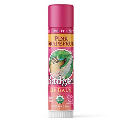 Badger Organic Pink Grapefruit Lip Balm, 0.15 OZ