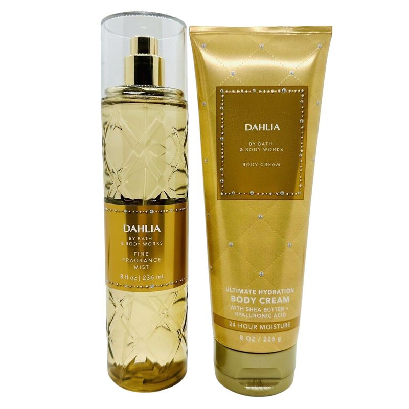 Bath and Body Works Ultimate Hydration Body Cream And Bpdy Spray Mist Fragrance Gift Sets (Dahlia)