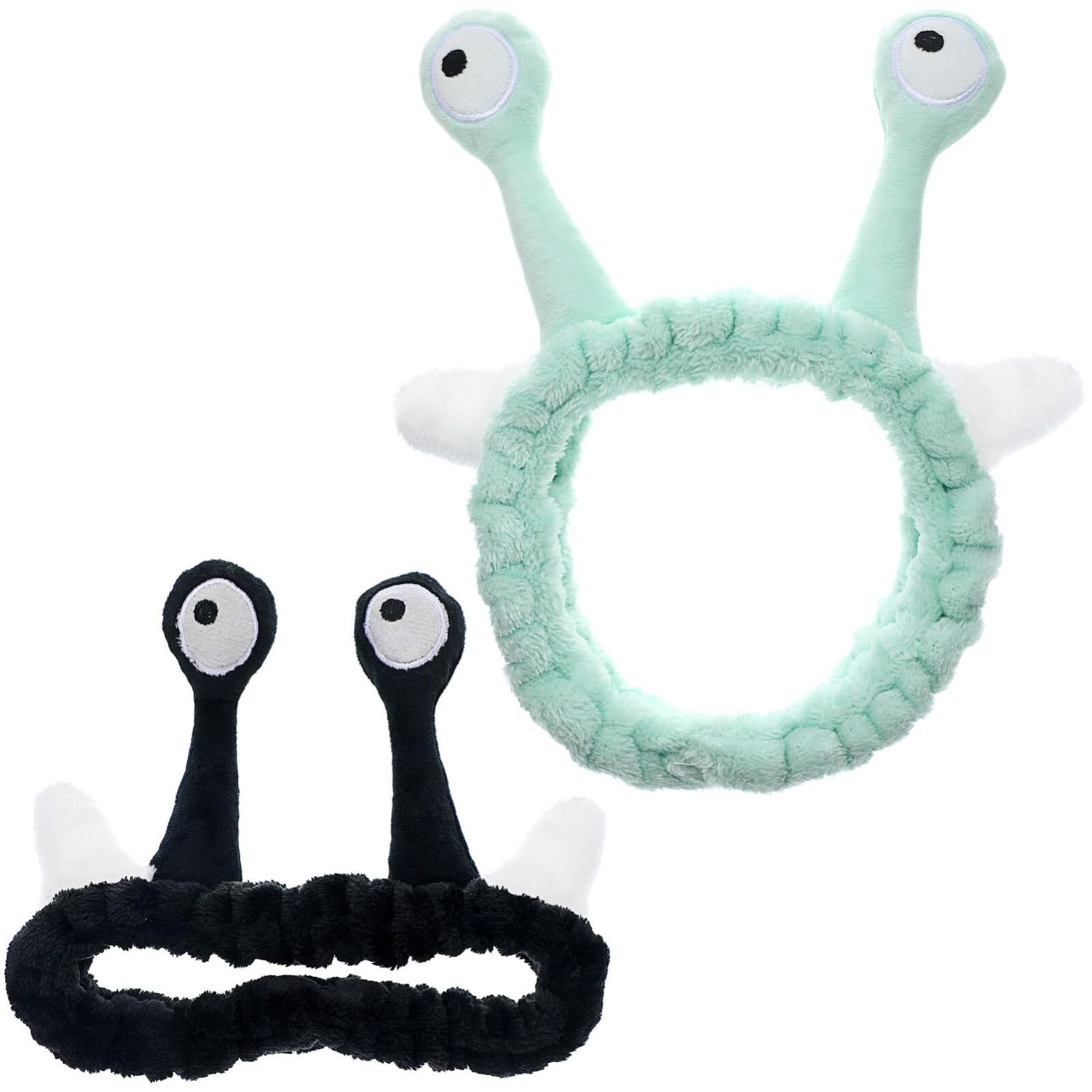 Beaupretty 2 Pack Women&#39;s Spa Headbands, Alien Cartoon Snail Facial Hairbands, Funny Hair Hoops for Skincare