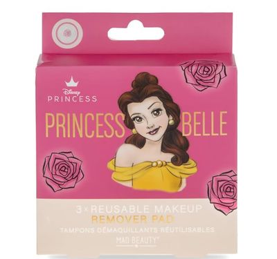 Disney Princess Beauty &amp; The Beast Belle Reusable Makeup Remover Pads (3-Pack) - Mad Beauty - Novelty Beauty, Cosmetic, and Skincare Gifts for Women, Adults, and Kids