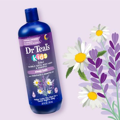 Dr Teal's Kids 3-in-1 Sleep Bath: Bubble Bath, Body Wash &amp; Shampoo with Melatonin &amp; Essential Oil, 20 fl oz (Pack of 3)