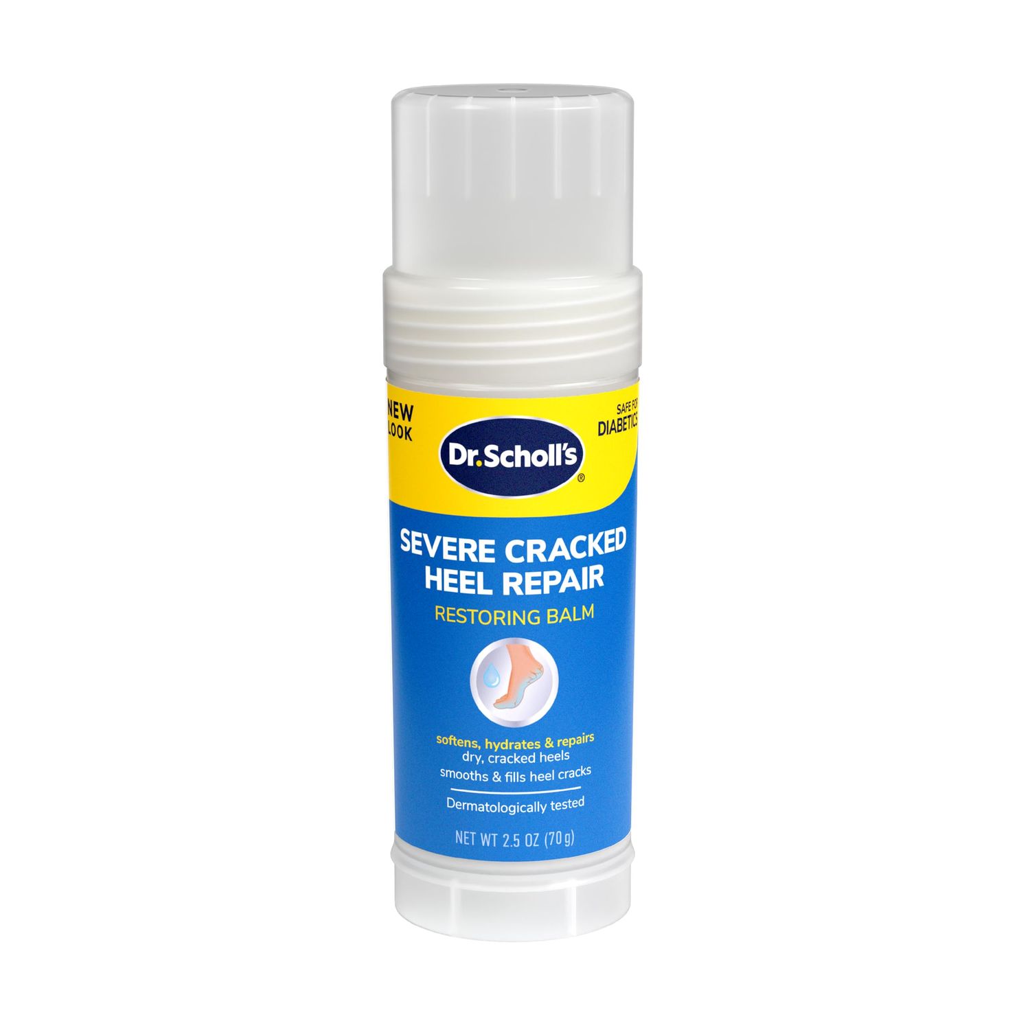 Dr. Scholl&#39;s Severe Cracked Heel Repair Restoring Balm 2.5oz, with 25% Urea for Dry, Cracked Feet, Heals and Moisturizes for Healthy Feet