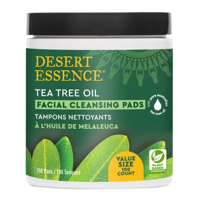 Desert Essence Tea Tree Facial Cleansing Pads 100 Pads Container