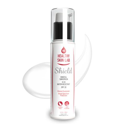 Healthy Skin Lab Shield, Moisturizer &amp; Mineral Sunscreen SPF 30, Broad Spectrum For Face &amp; Body, Zinc Oxide &amp; Titanium Dioxide For Protecting &amp; Hydrating Sensitive Skin, Dermatologist Recommended, 4oz