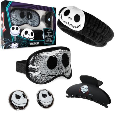 Disney Stitch Cooling Eye Mask &amp; Beauty Accessories Set with Claw Clip Skincare Headband Cooling Eye Pads, Pampering Beauty Gifts for Women (Black)