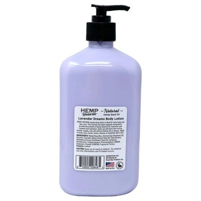 Hemp Heaven Moisturizing Body Lotion - Lavender dreams made with Natural Hemp Seed Oil For Men &amp; Women,18 Oz