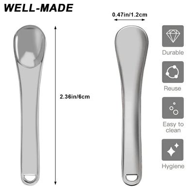 9 Pack Metal Cosmetic Skincare Spatula, Makeup Beauty Scoop, Mini Mask Facial Reusable Spoon, Mixing Stick Applicator for Facial Cosmetic, Cream, Lotions, Moisturizer (Rose Gold, Gold, Silver)