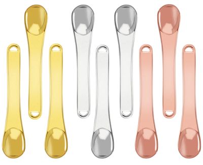 9 Pack Metal Cosmetic Skincare Spatula, Makeup Beauty Scoop, Mini Mask Facial Reusable Spoon, Mixing Stick Applicator for Facial Cosmetic, Cream, Lotions, Moisturizer (Rose Gold, Gold, Silver)