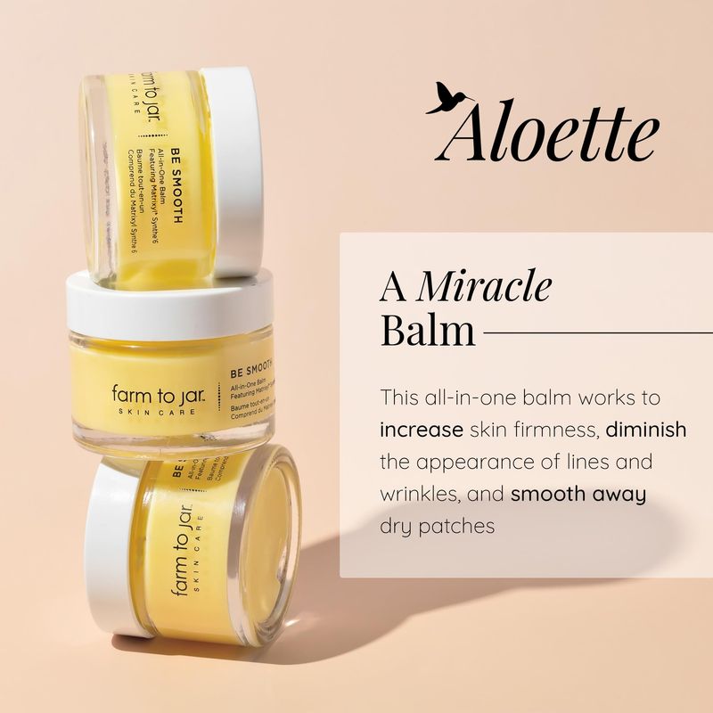 Aloette Be Smooth All-In-One Balm Body Cream for Women &amp; Men - Body Moisturizer for Dry Skin, Fine Lines &amp; Wrinkles - Skin Cream with Essential Oils for Firm, Soft &amp; Natural Glow, 1 Fl Oz