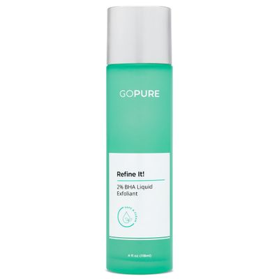 goPure Refine It 2% BHA Liquid Exfoliant - Pore refining, texture smoothing, complexion correcting, infused with nourishing fruit extracts, safe for all skin types