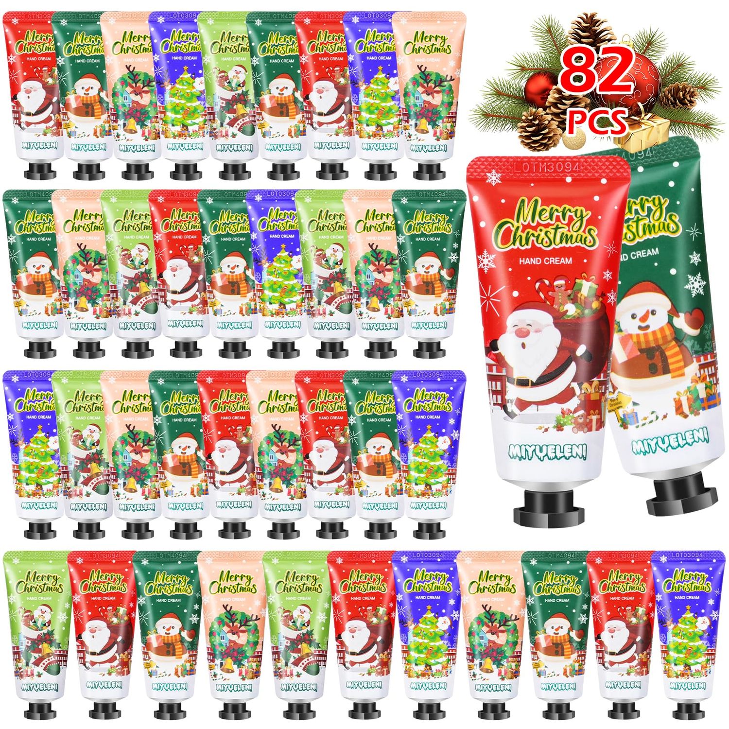 82 Pcs Christmas Hand Cream Gift Set, Bulk Christmas Gifts, Hand Lotion Travel Size,Mini Lotion bulk,Holiday Gifts For Women Coworker, Moisturizing Lotions for Christmas Stocking Stuffers Appreciation