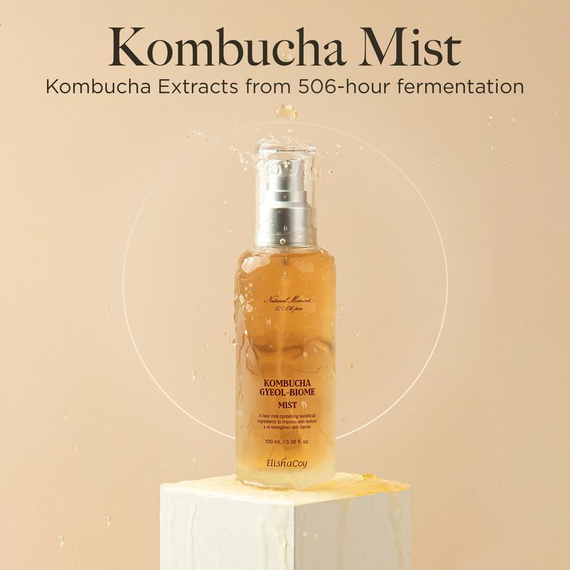 Elishacoy, Kombucha Gyeol-Biome - Korean Face Mist Toner, Hydrating Spray - Skin Moisturizing &amp; Smoothing for Facial Mist, Face Spray, Preppy Skin Care - Vegan Formula (100ml/ 3.38 fl.oz.)