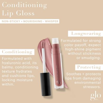 Glo Skin Beauty Conditioning Lip Gloss (Whisper) | Non-Sticky, Nourishing Lip Glosses Packed with Skincare Benefits