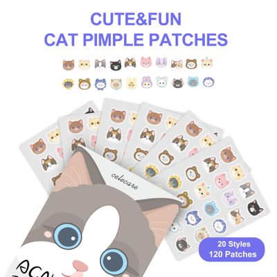 CELECARE,Pimple Patches,Acne Patches,Pimple Patches for Face, Cute Stickers,Salicylic Acid &amp; Tea Tree, 120 Hydrocolloid Dots in 20 Colors for Face,Cute Cat Pimple Stickers