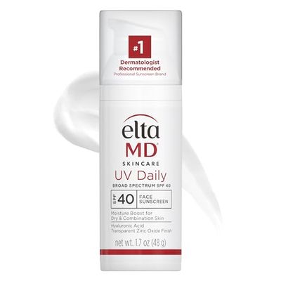 EltaMD UV Daily SPF 40 Face Sunscreen Moisturizer with Zinc Oxide, Daily Face Moisturizer with SPF, Sunscreen, 1.7 oz Pump