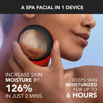 FOREO UFO 3 Deep Face Moisturiser - 5-in-1 Facial Spa - Red Light, Warming, Cooling, Face Massage, Anti Aging - Face Mask Skin Care - Black