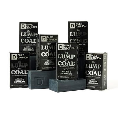 Duke Cannon Supply Co. Big Lump of Coal Soap Bar for Men Holiday Edition (Bergamot &amp; Black Pepper Scent) Superior Grade, Extra Large, Paraben-free, All Skin Types, 10 oz (6 Pack)