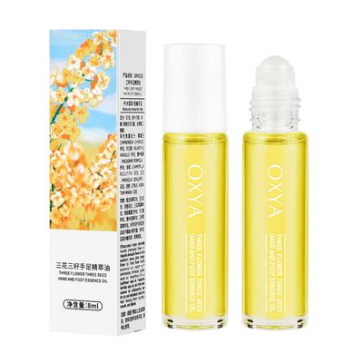 4 Packs Hand Care Oil for Dry Cracked Hands, Natural Plant Moisturizing Oil kit, Travel Size Hand Cream, Argan and Flower Essential Oils Hand Cream, Roller Bottle Design Easy to Use