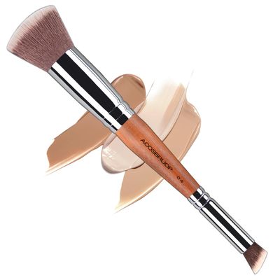 ACOSBRUOP Double Ended Makeup Brush Foundation Brush and Concealer BrushFoundation Brush Flat for LiquidCreamConcealer Brush Under Eye