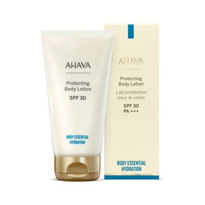 AHAVA. Protecting Body Lotion SPF30 - Ideal body lotion for sun exposure, lightweight, saturated &amp; providing Broad Spectrum high UVAB protection, Anti-Aging (antioxidant), with Osmoter, 5.1 Fl.Oz