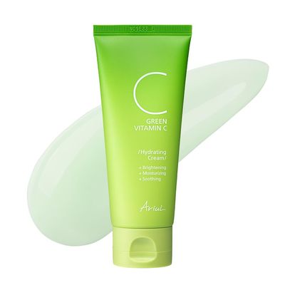 Ariul Green Vitamin C Hydrating Cream, 3.5 oz (100 g), Vitamin Cream, Milky Lotion, Face Cream, Hyaluronic Acid, Skin Care, Moisturizing, Pure Vitamin C