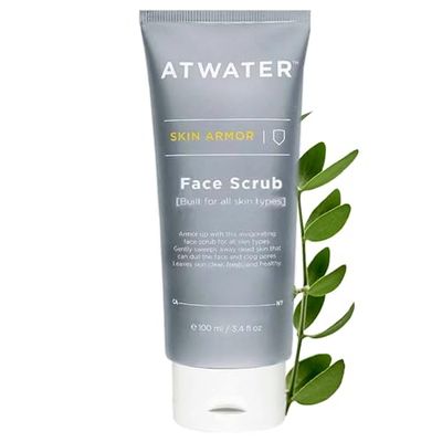 ATWATER Skin Armor Exfoliating Face Scrub,Mens Facial Cleanser - Smoothes and Cleans Skin to remove Dead Skin - Travel Size Mens Face Exfoliator Leaving you Fresh and Vibrant - 3.4 oz