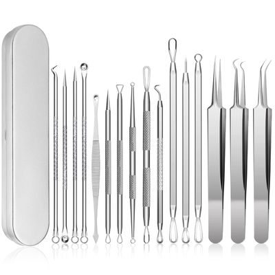 Blackhead Remover, Pimple Popper Tool kit, Blemish ,Whitehead, Acne and Zit Removal, Pimple Extractor Tools with Metal Case