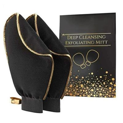 2 pcs Deep Exfoliating gloves Mitt Body Scrub, kessa hammam Glove Body Scrubber &amp; Skin Cleander, Body Scrub Gloves For Men &amp; Women, Skin Exfoliator For Body Tool Remover of Dead, 2 Count (Pack of 1)