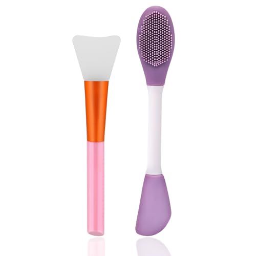 Face Mask Applicator and Pore Polishing Wand,2 Pcs Silicone Face Mask Brush Reusable Facial Brushes Applicator for Applying Skin Care Products Skincare Supplies Tool for Face Mask Eye Mask Body Lotion