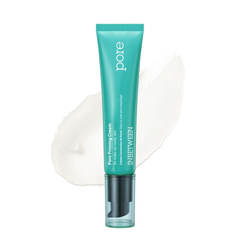 Blithe Inbetween Pore Priming Cream Matte Primer for Oily Skin Control, Calming Mugwort Cica &amp; Green Tea Extract for Blemish Relief, Korean Makeup Pore Minimizer Primer with Mattifying Finish 1 Fl Oz