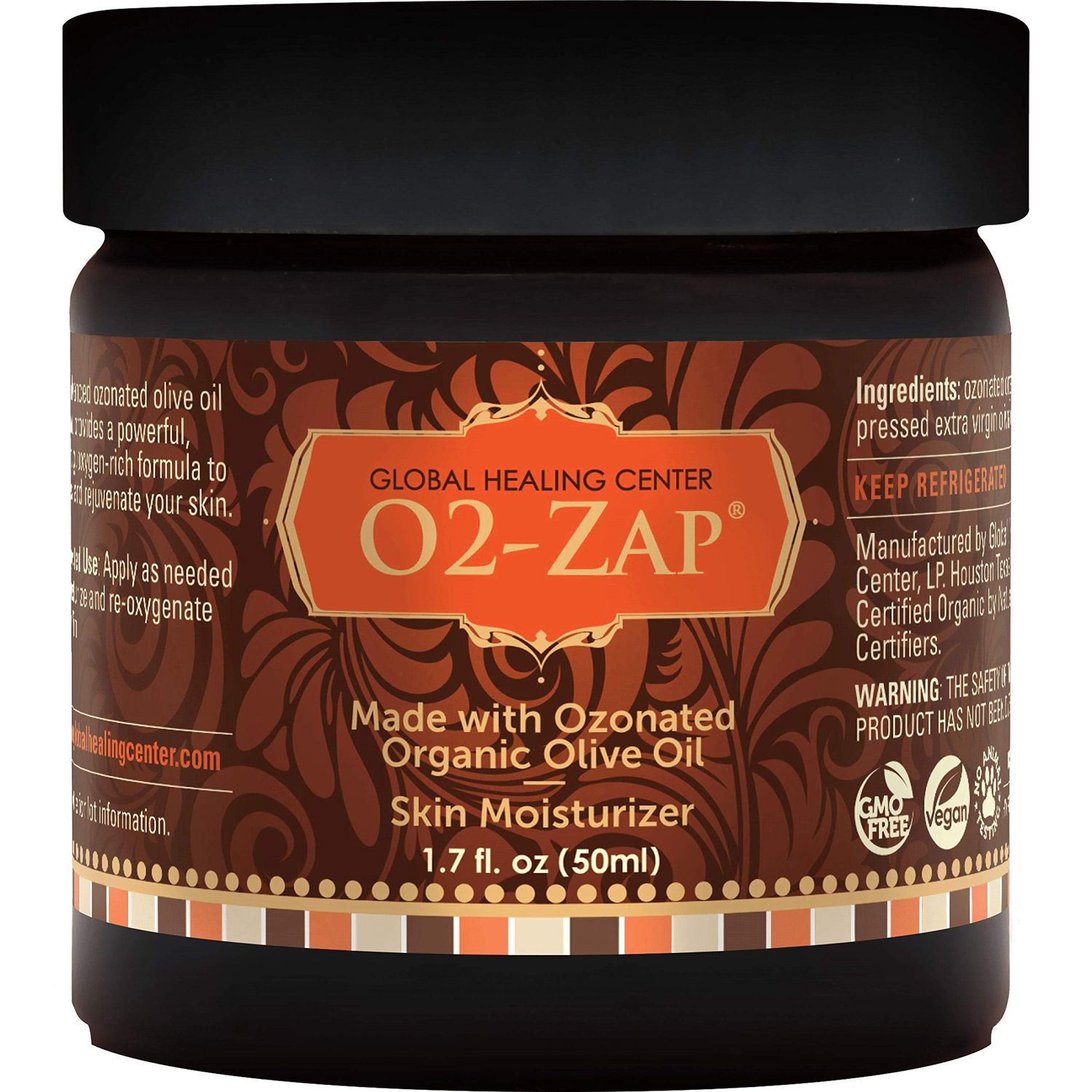 Global Healing Center Skin Therapy-Organic Ozonated Extra Virgin Olive Oil Salve for All Skin Care Routines-Cold-Pressed Face &amp; Body Moisturizer To Hydrate and Soothe Dry Skin to Soft &amp; Smooth-1.5 Oz