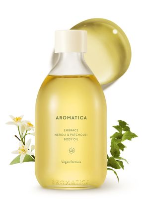 AROMATICA Embrace Body Oil Patchouli &amp; Neroli Essential Oil, Aromatherapy Oils, Scented Body Oil, After Shower Body Oil for Women, Non-Greasy Body Serum, Body Moisturizer for Dry Skin 3.38 fl. oz