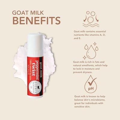 Dionis Goat Milk Skincare Peppermint Twist Holiday Lip Balm Gift Set - Beeswax, Shea Butter &amp; Coconut Oil Lip Care Products Made in The USA - Cruelty Free Lip Moisturizer for Chapped Lips, 0.28oz 3Pk