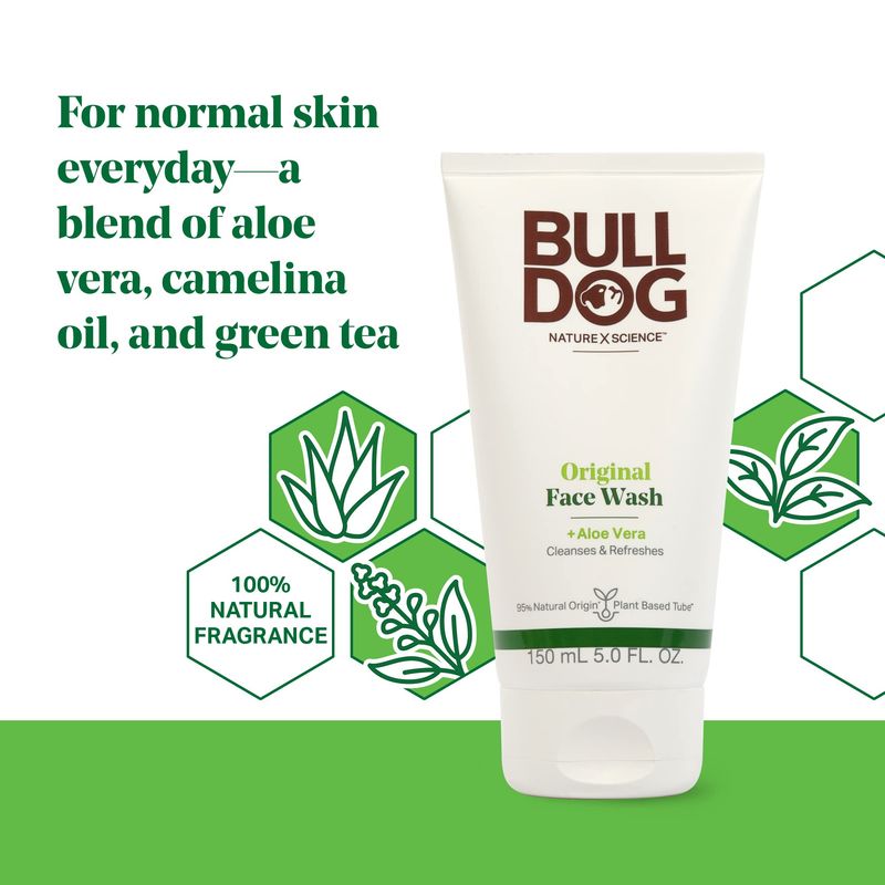BULLDOG Mens Skincare and Grooming, Original Face Wash/Scrub, 5 Fluid Ounce