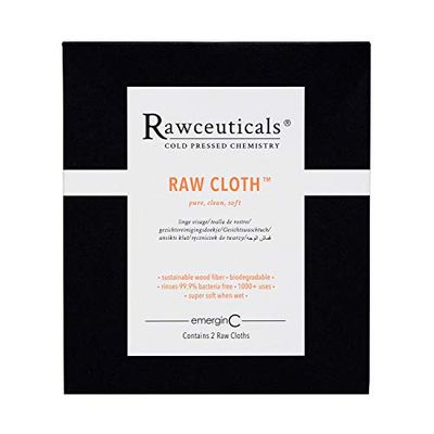 emerginC Rawceuticals Raw Cloth - Reusable Facial Cloth - Eco-Friendly Face Wipe (2 Cloths)