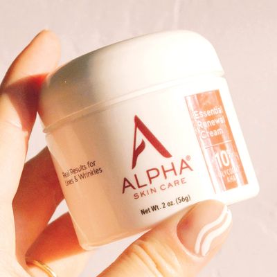 Alpha Skin Care Essential Renewal Cream | Anti-Aging Formula | 10% Glycolic Alpha Hydroxy Acid (AHA | 2 Oz, Red , White