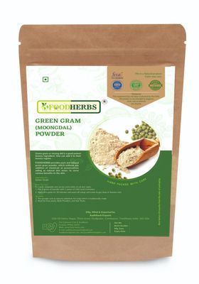 FOODHERBS Green Gram Powder | 200 Gms/0.44 Lbs | Flawless And Glowing Skin | Moong Dal | Hair Care | Skin Care | Culinary Use
