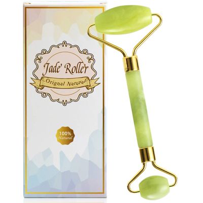 Bulex 100% Natural Jade Face Roller/Anti Aging Jade Stone Massager for Face &amp; Eye Massage - Make Your Face Skin Smoother and Looks Younger