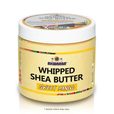 AKWAABA Whipped Shea Butter (Sweet Mango) - Nourishes, Moisturizes &amp; Soothes | Pure Shea Butter | No Dyes &amp; Parabens | 12 oz / 340 g