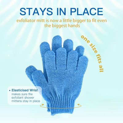 8 PCS ROTOPATA Deep Exfoliating Bath Gloves Mitt with Hanging Loop for Shower, Spa, Body Scrubs, Dead Skin Cell Remover Bathing Accessories
