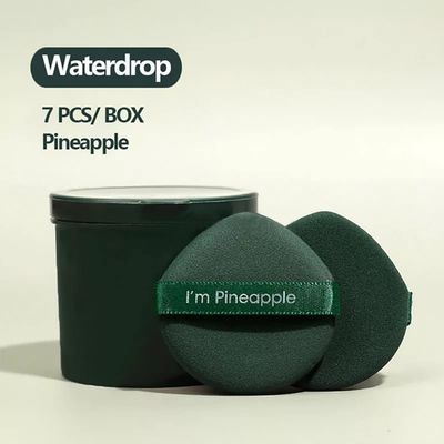 7pcs Soft Makeup Puff with a storage box, Triangle Puff, Round Puff, Reusable Makeup Sponge, liquid foundation and powder Puff, Wet and Dry powder Puff, Non-latex sponge (Waterdrop, Pineapple)