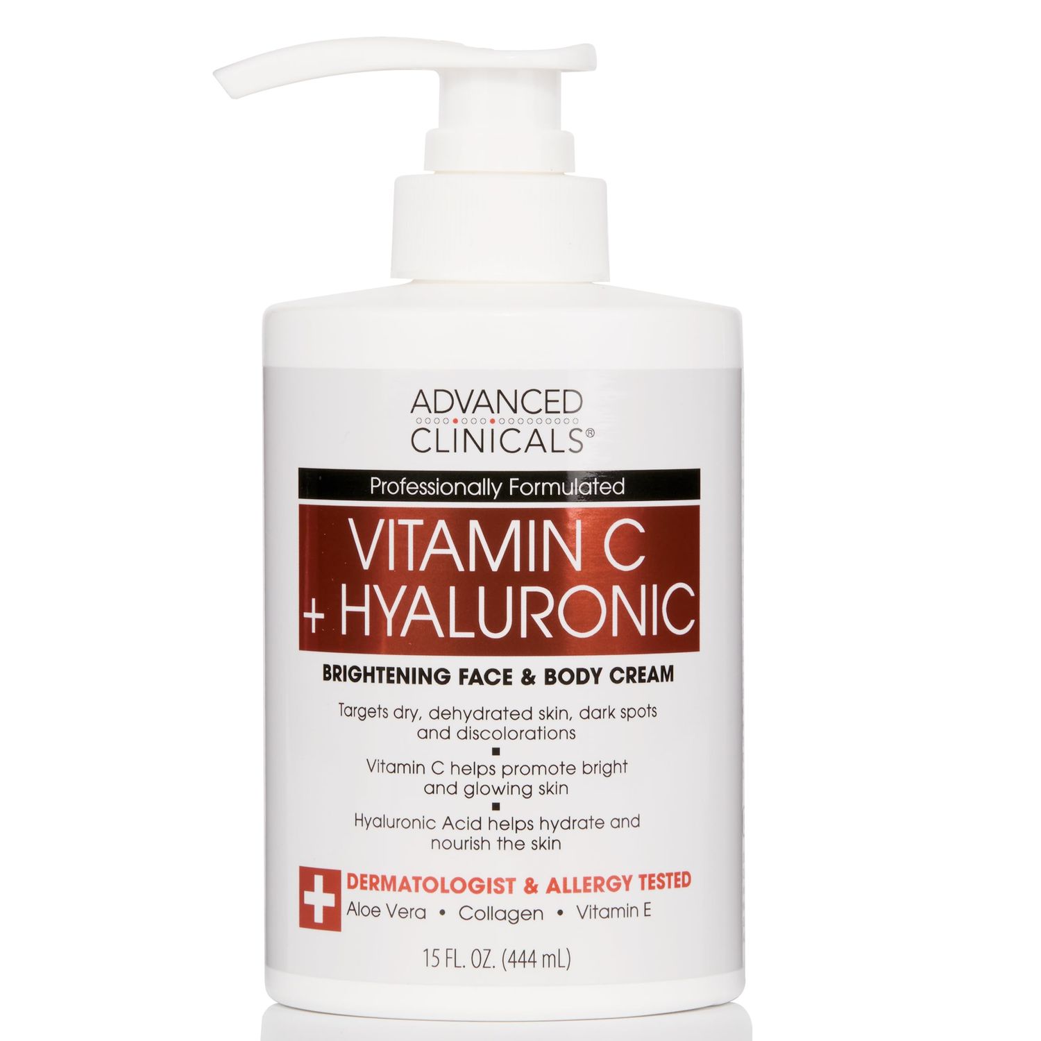 Advanced Clinicals Vitamin C Cream Dry Skin Rescue Skin Care Face &amp; Body Cream Infused W/ Turmeric, Vitamin E, &amp; Shea Butter. Firming &amp; Brightening Anti Aging Moisturizer, Fragrance Free, 15 Fl Oz