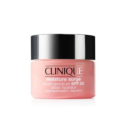 Clinique Moisture Surge Broad Spectrum SPF 28 Sheer Hydrator Face Moisturizer With Hyaluronic Acid, Aloe Bioferment + Provitamin D | Hydrating + Protecting, 1.7 Ounce