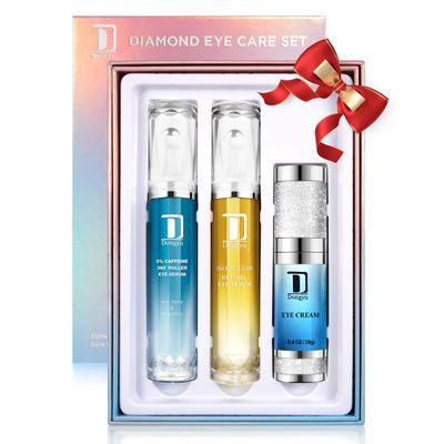 Dongyu Caffeine Eye Cream Set: Eye Serum Kit for Dark Circles Puffiness - Anti Aging Eye Cream Set for Fine Lines Wrinkles Day Night Use - Self Care Gifts for Women Birthday Gifts for Her